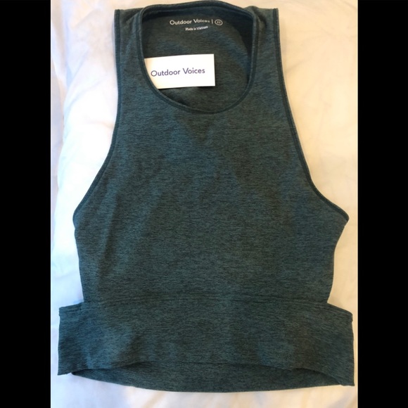 WORN ONCE OV Slashback Crop Hunter Green XS - Picture 4 of 5